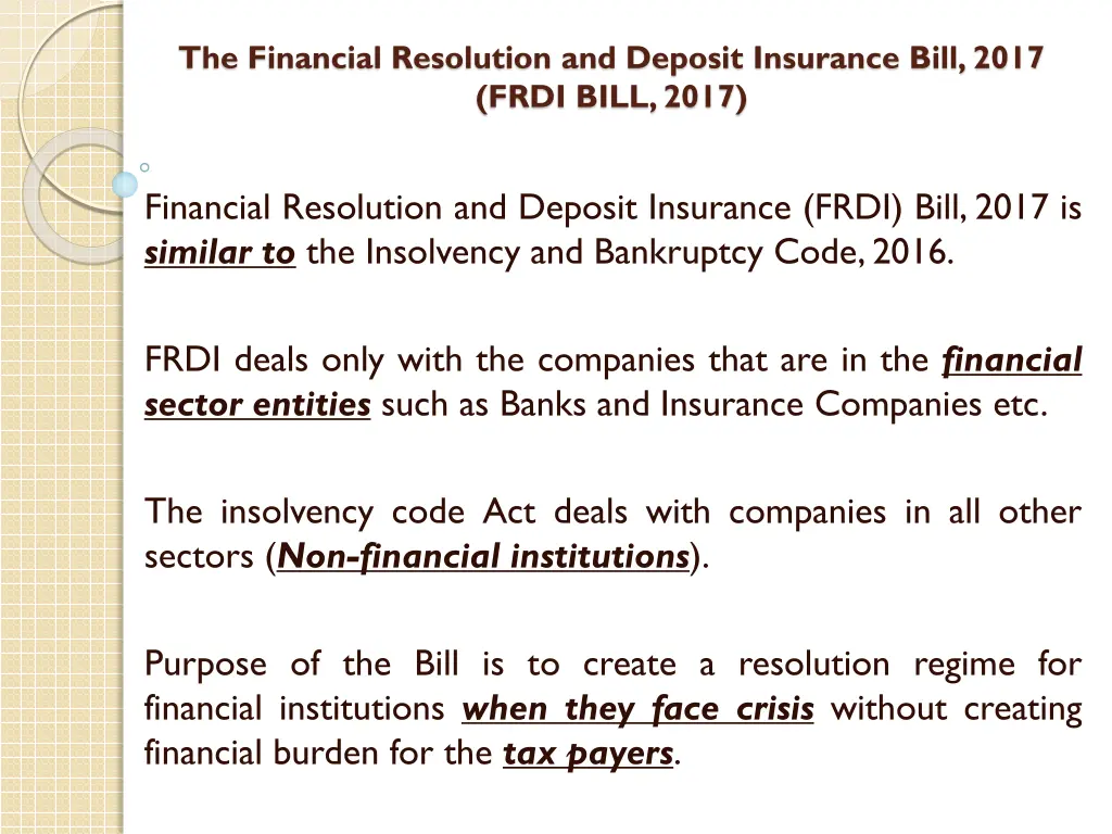 the financial resolution and deposit insurance 13