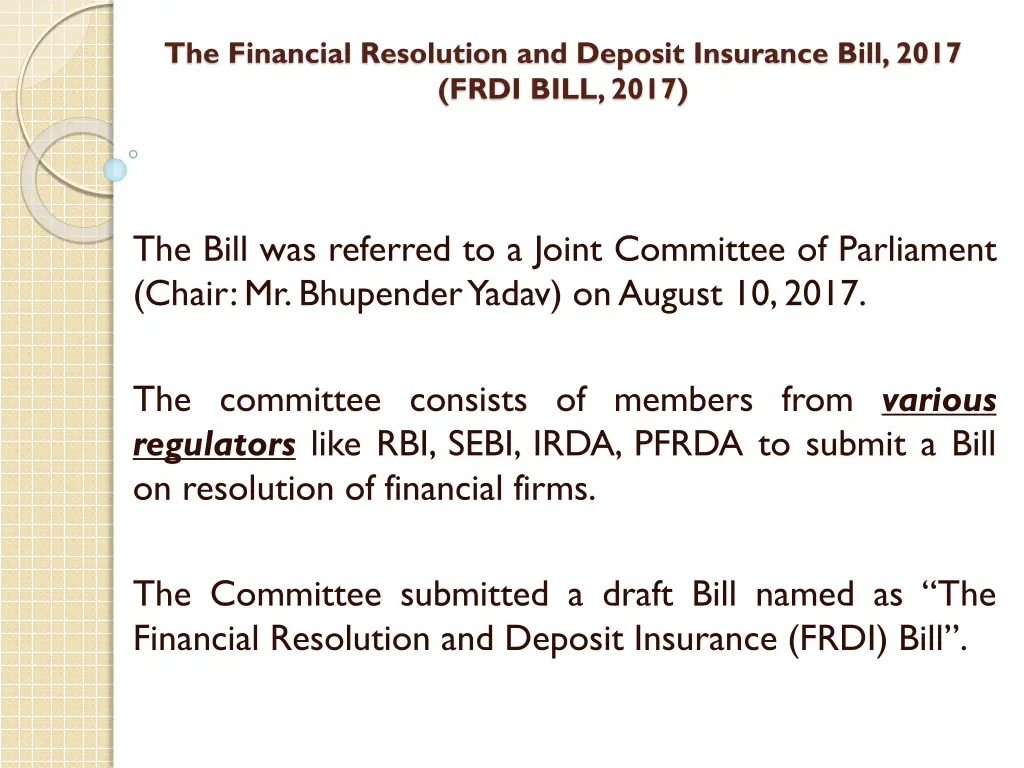 the financial resolution and deposit insurance 14