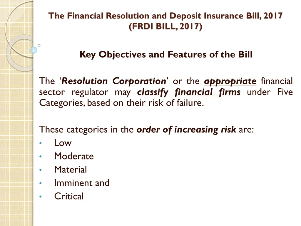 the financial resolution and deposit insurance 17