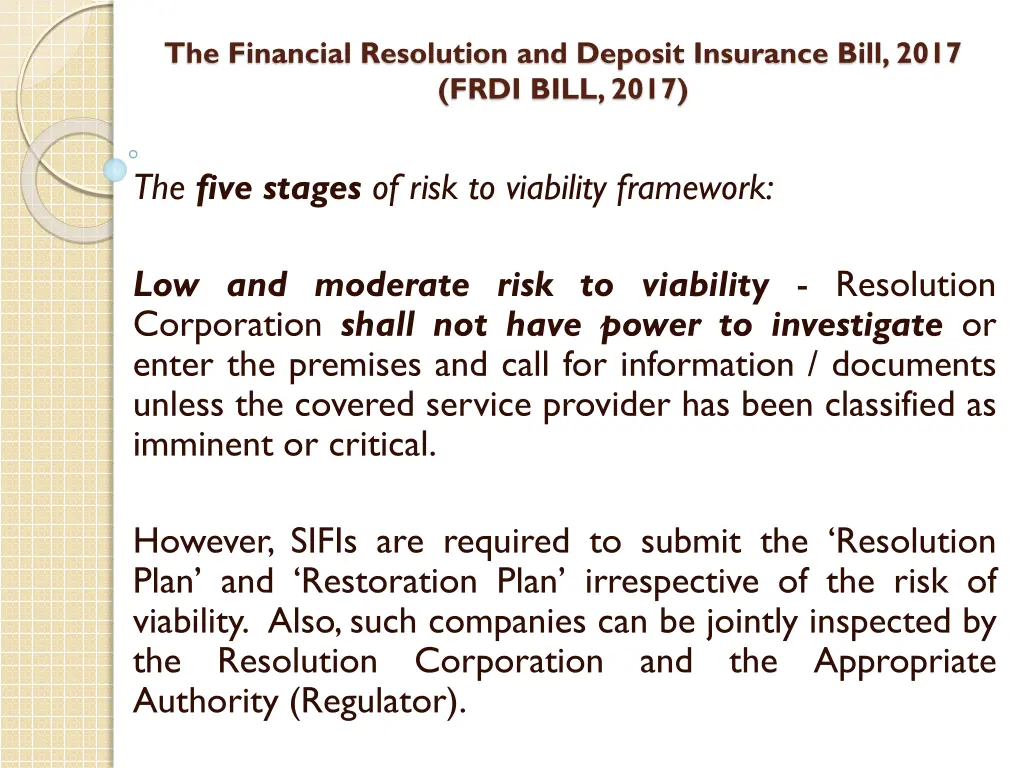 the financial resolution and deposit insurance 24