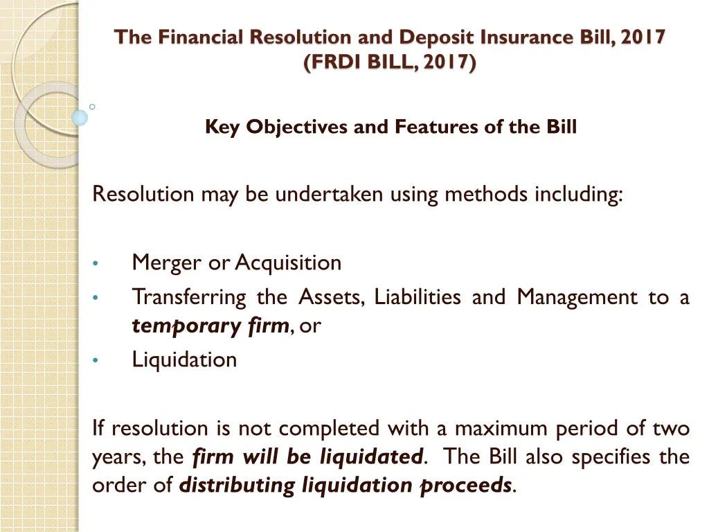 the financial resolution and deposit insurance 36