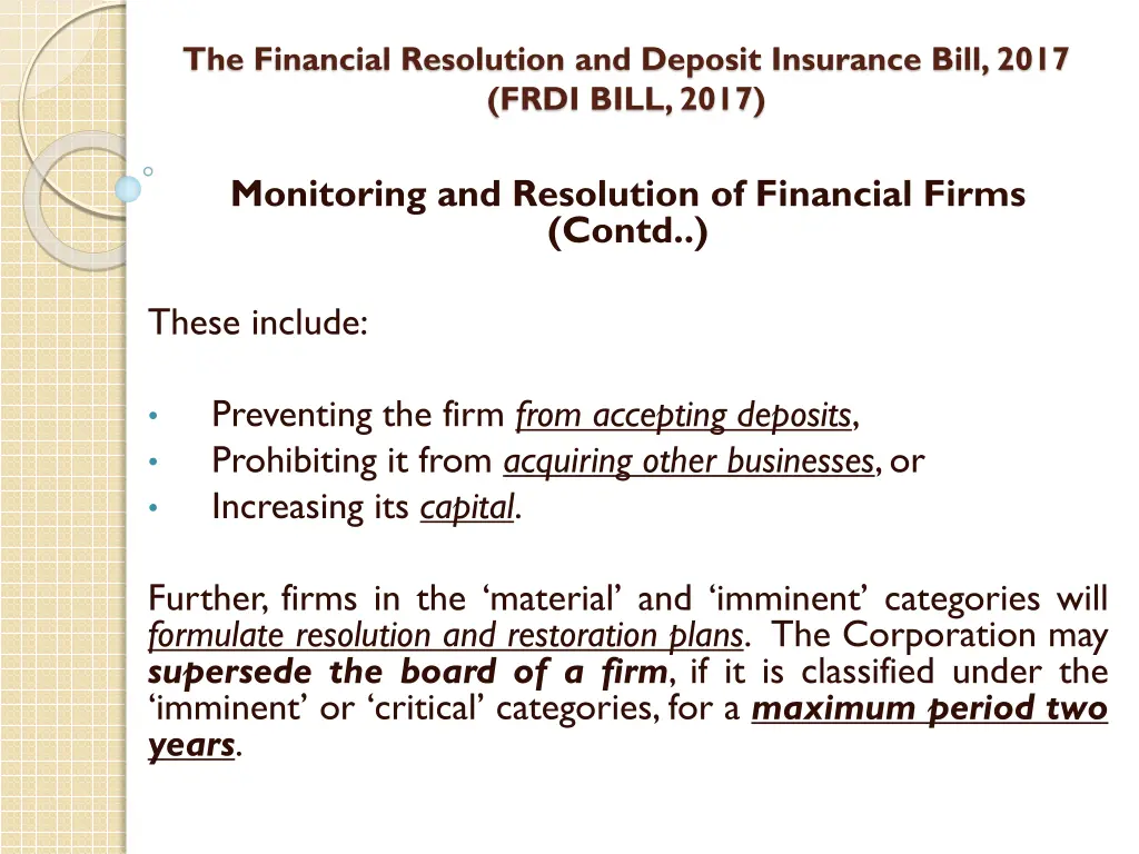 the financial resolution and deposit insurance 38