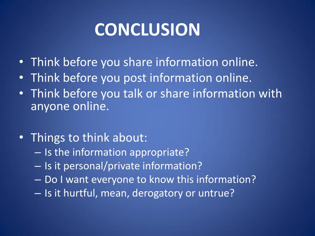 conclusion