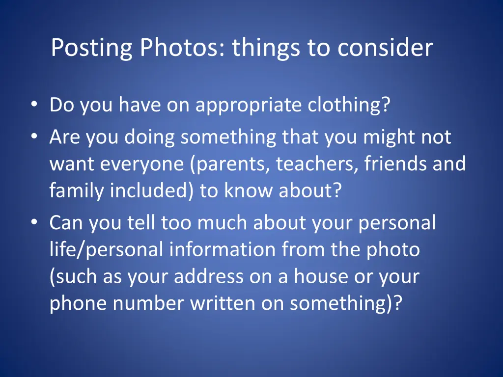 posting photos things to consider