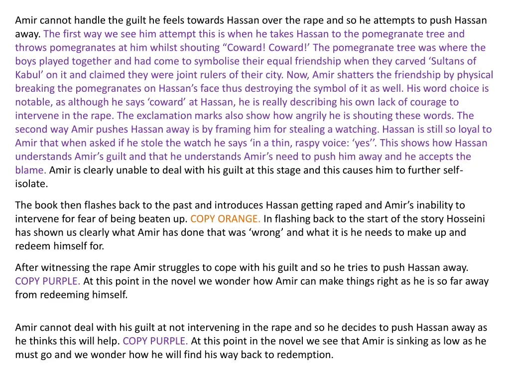 amir cannot handle the guilt he feels towards