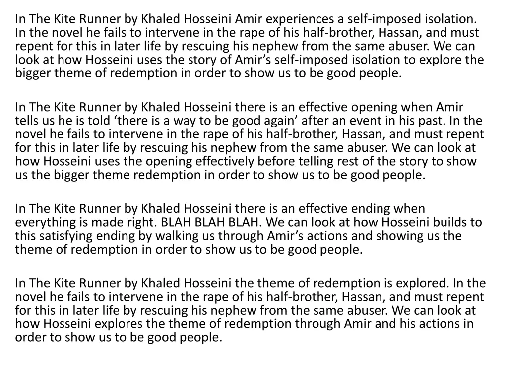 in the kite runner by khaled hosseini amir
