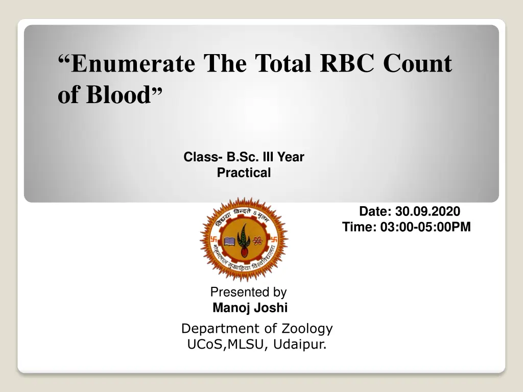 enumerate the total rbc count of blood