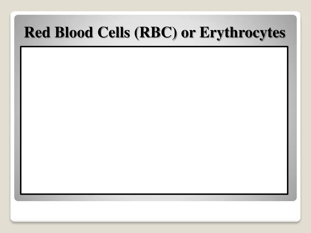 red blood cells rbc or erythrocytes