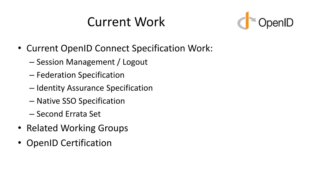 current work