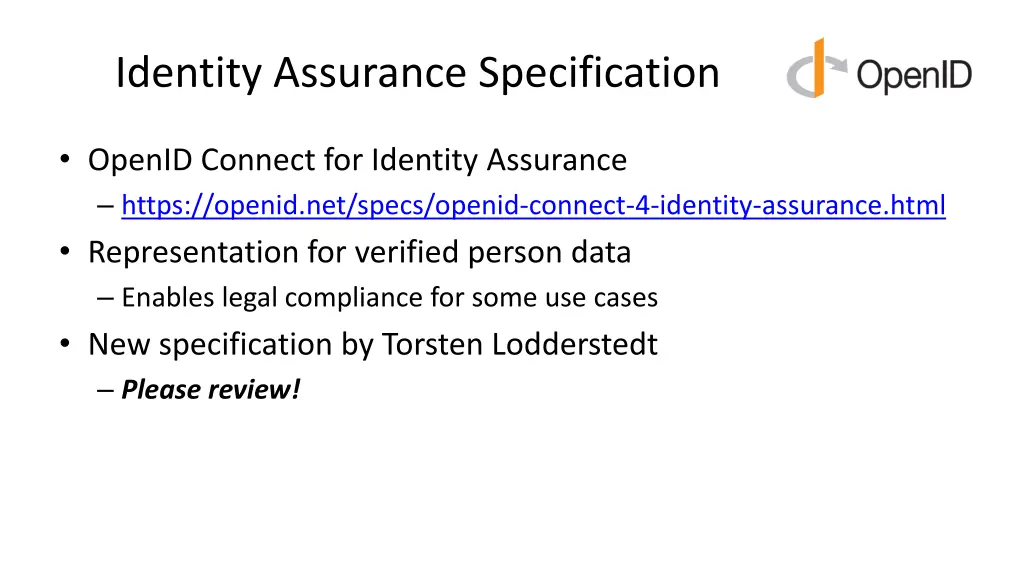 identity assurance specification