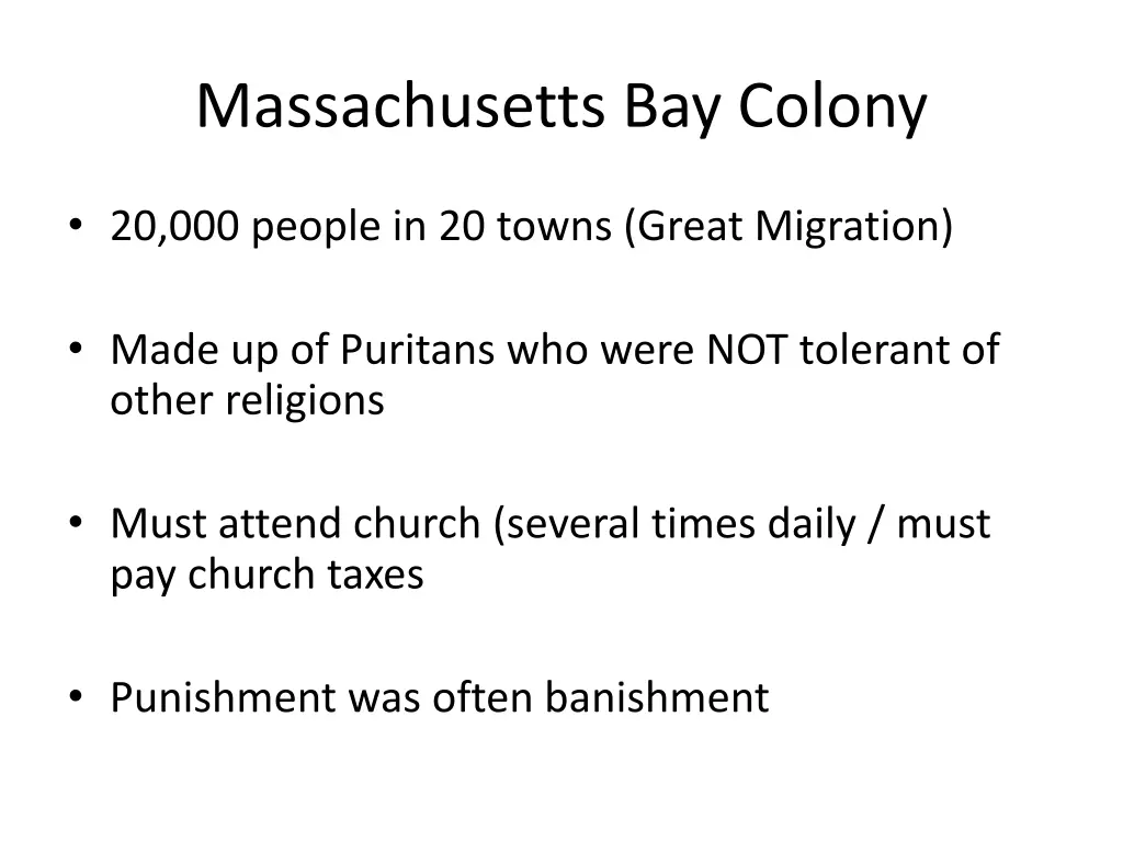 massachusetts bay colony