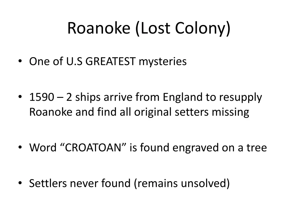 roanoke lost colony