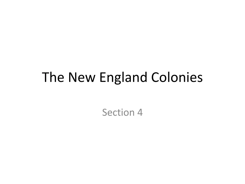 the new england colonies