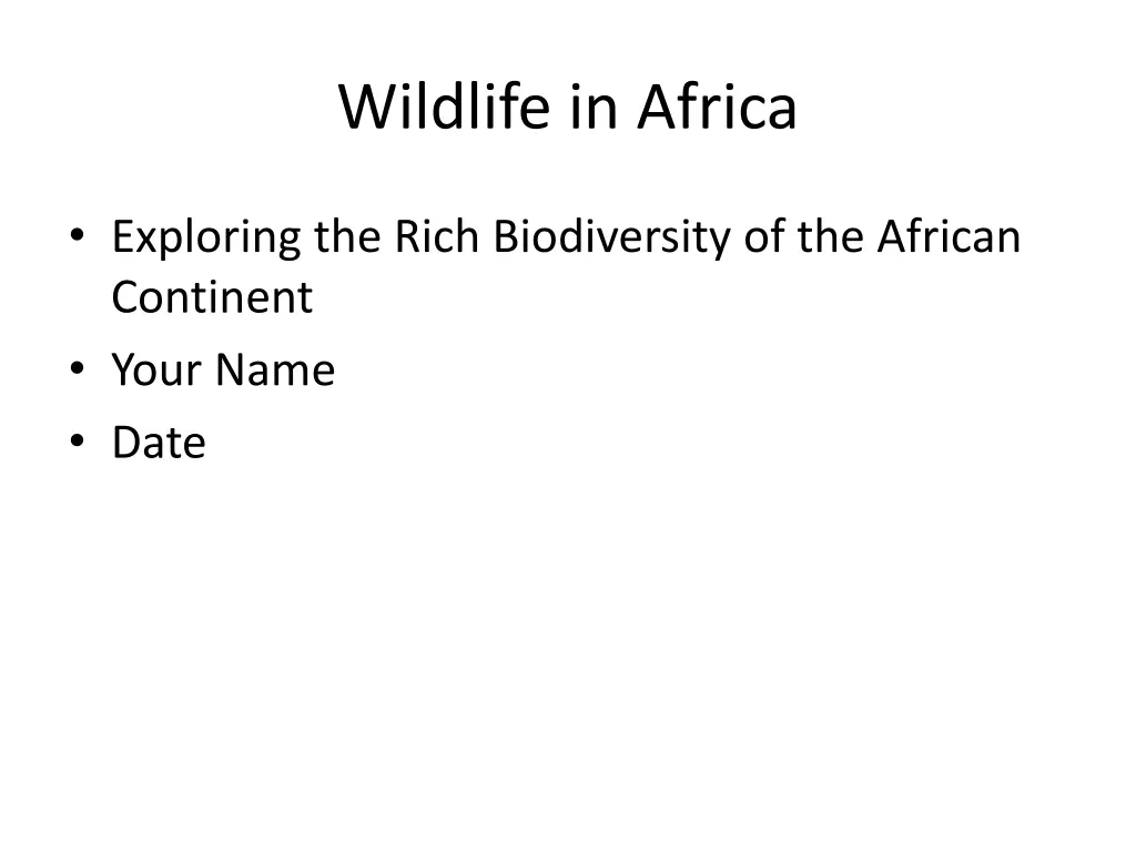wildlife in africa
