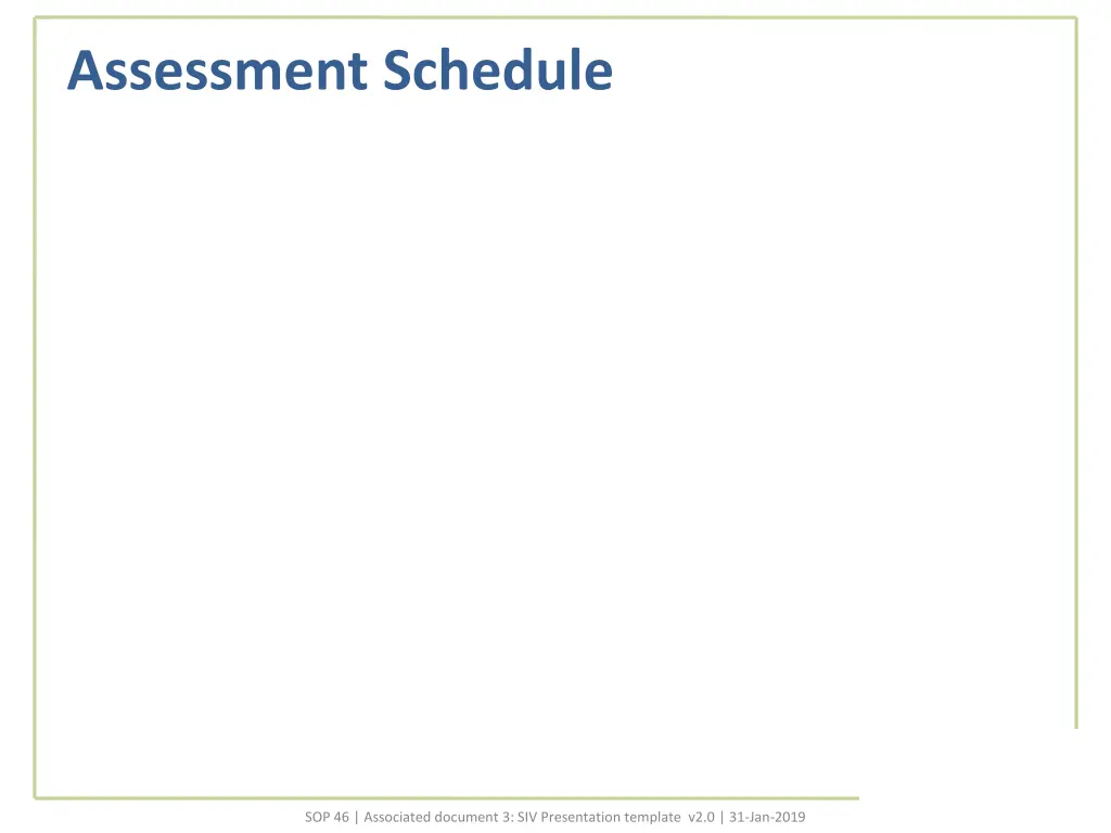 assessment schedule