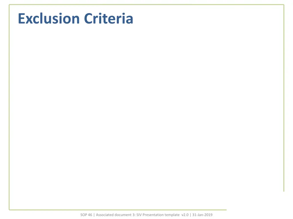 exclusion criteria