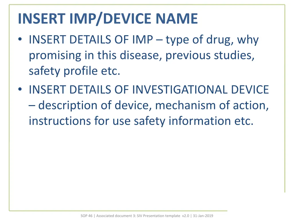 insert imp device name insert details of imp type