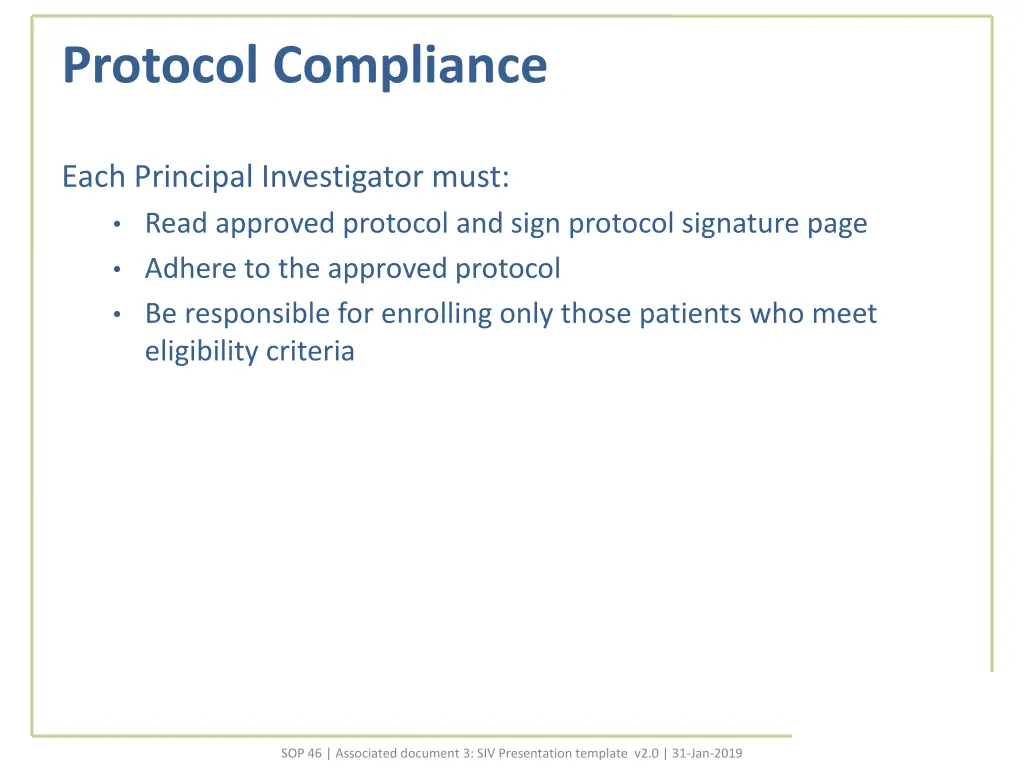 protocol compliance