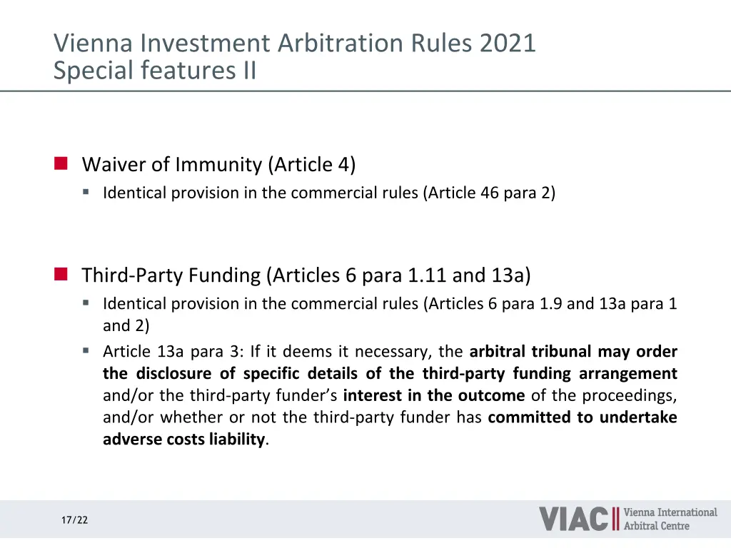 vienna investment arbitration rules 2021 special 1