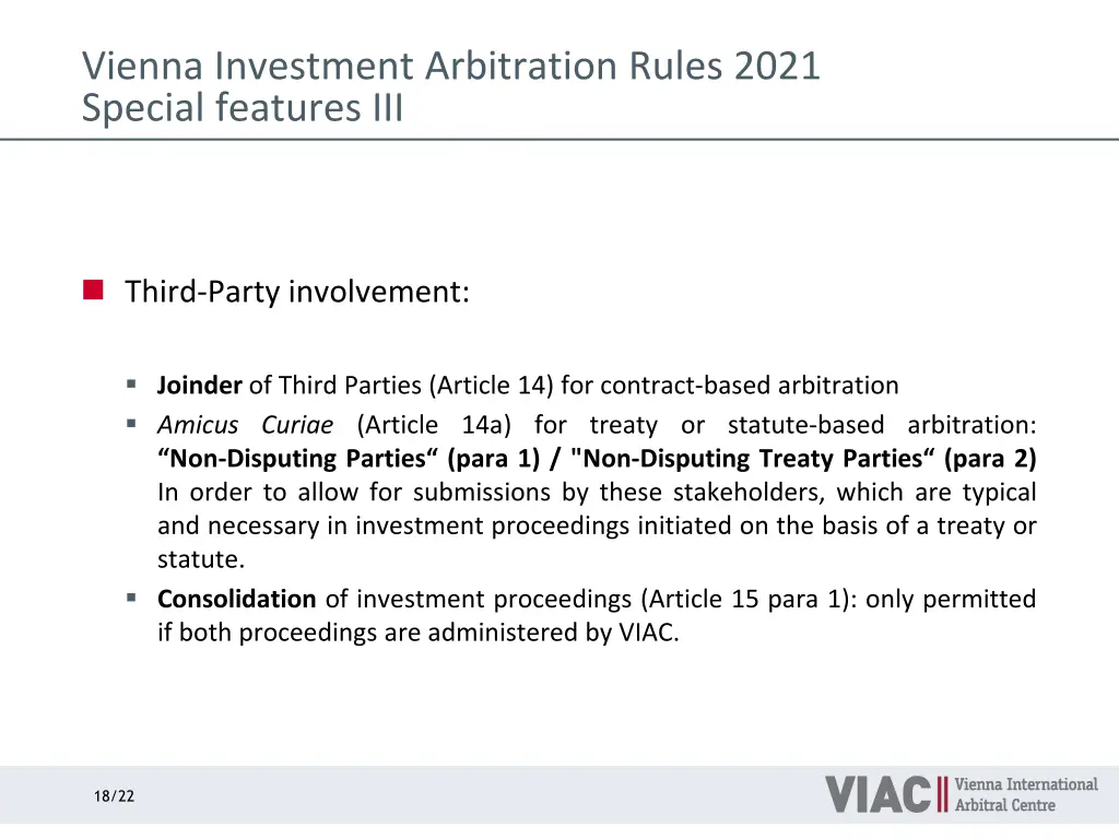 vienna investment arbitration rules 2021 special 2