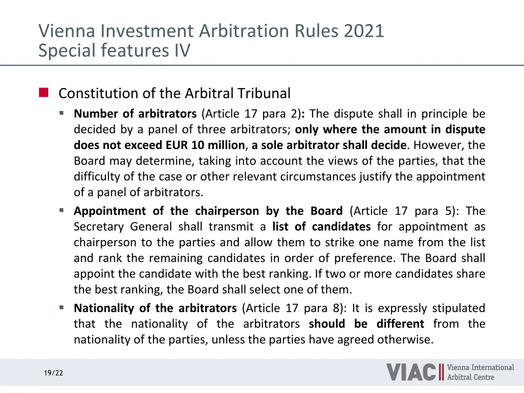 vienna investment arbitration rules 2021 special 3