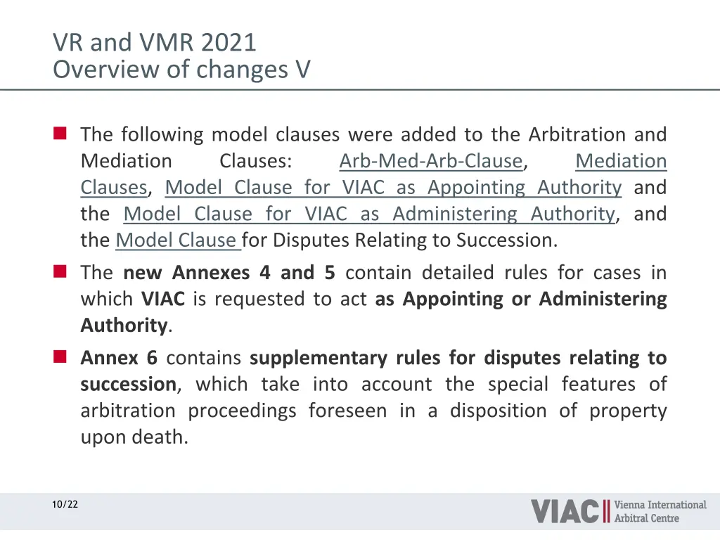 vr and vmr 2021 overview of changes v