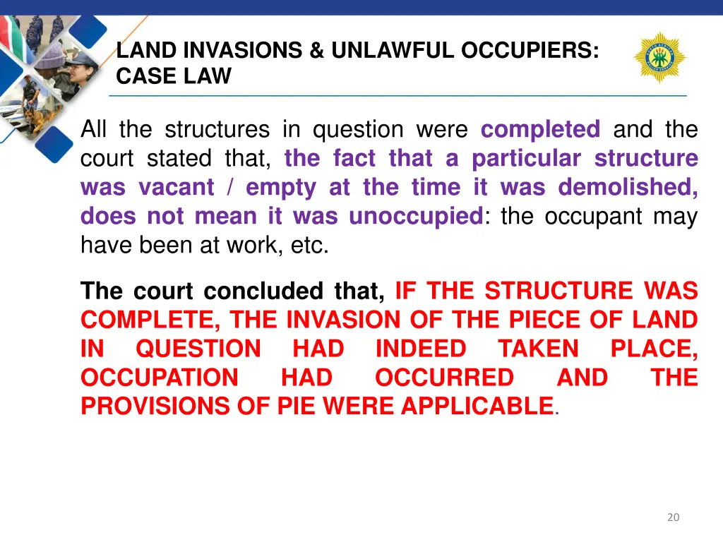 land invasions unlawful occupiers case law 2