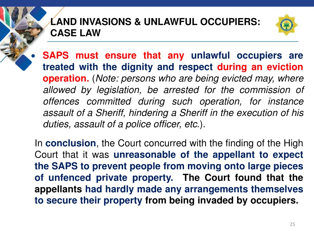 land invasions unlawful occupiers case law 7