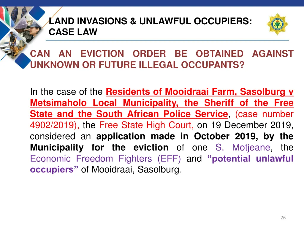 land invasions unlawful occupiers case law 8