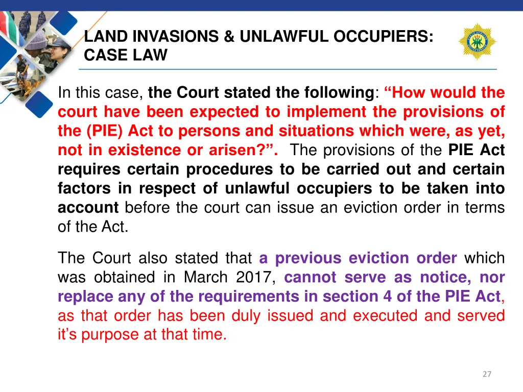 land invasions unlawful occupiers case law 9