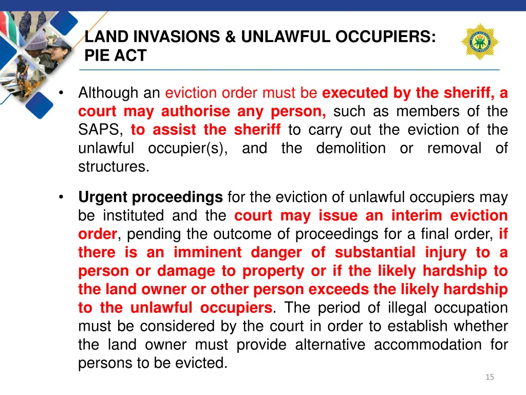 land invasions unlawful occupiers pie act 4