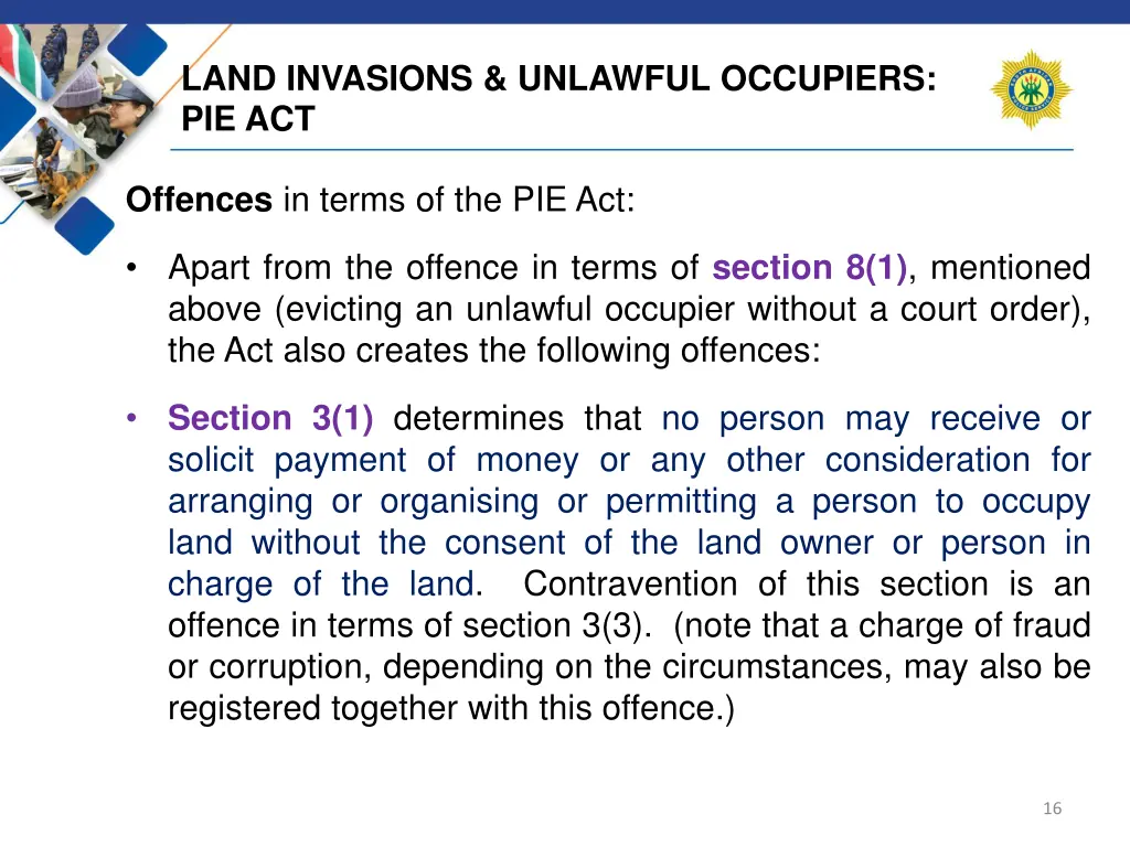 land invasions unlawful occupiers pie act 5