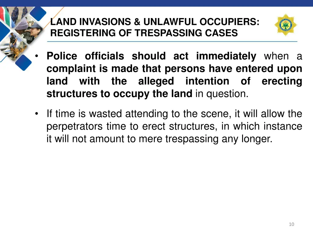land invasions unlawful occupiers registering 5