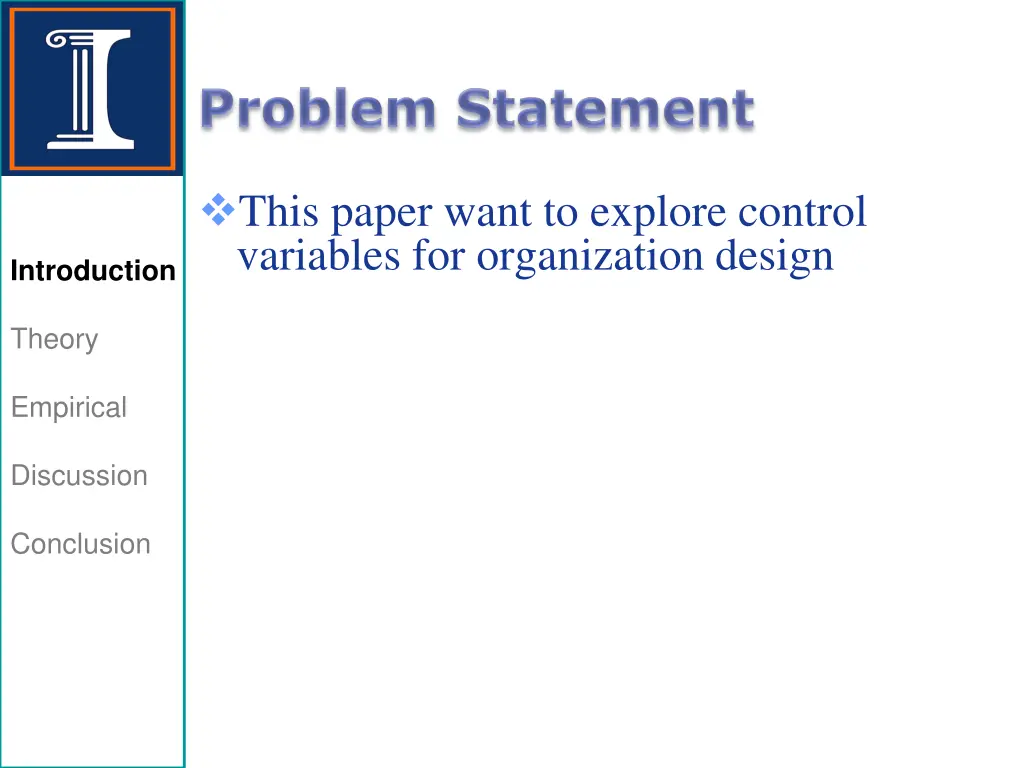 this paper want to explore control variables