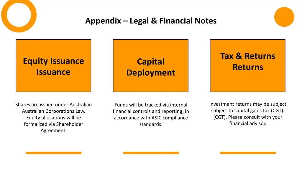 appendix legal financial notes