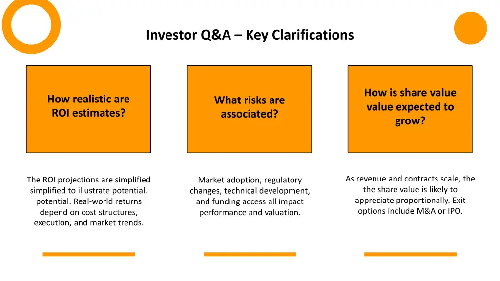 investor q a key clarifications