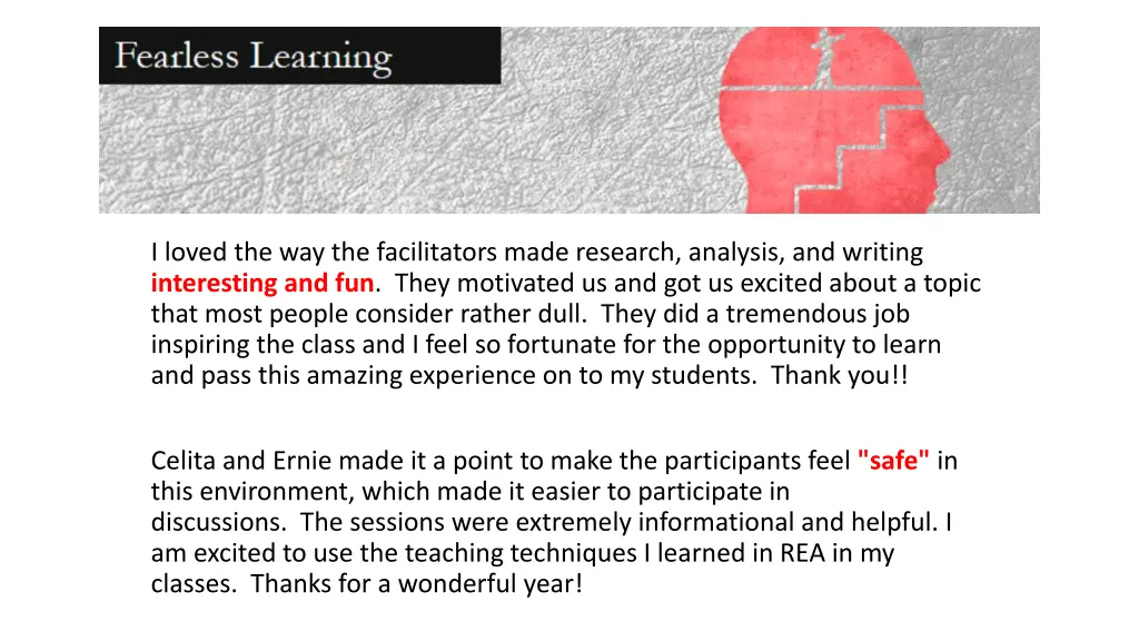 i loved the way the facilitators made research