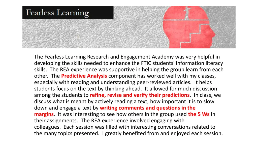 the fearless learning research and engagement