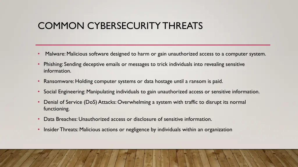 common cybersecurity threats