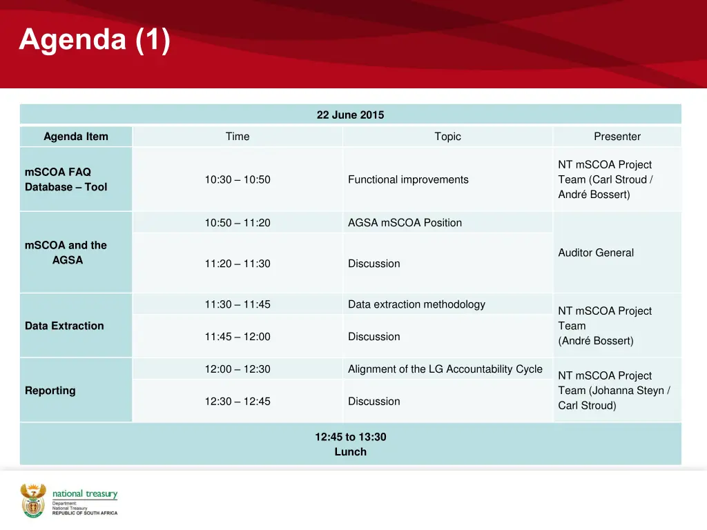 agenda 1