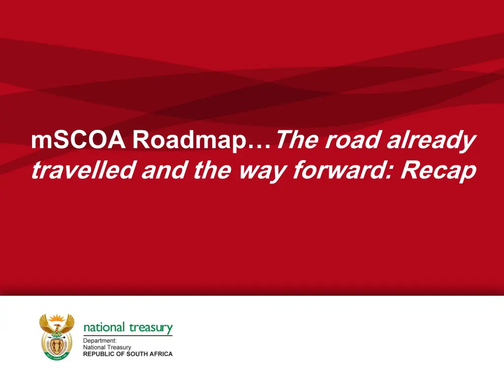 mscoa roadmap the road already travelled