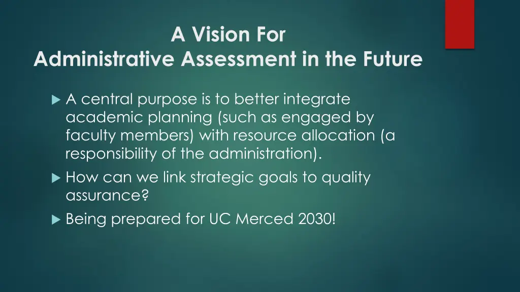 a vision for