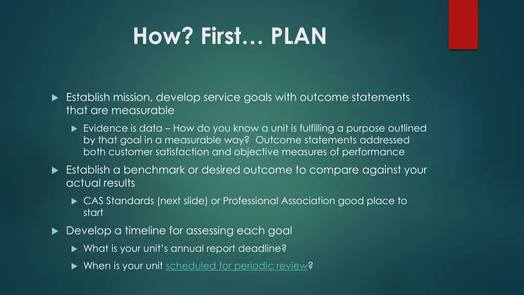 how first plan