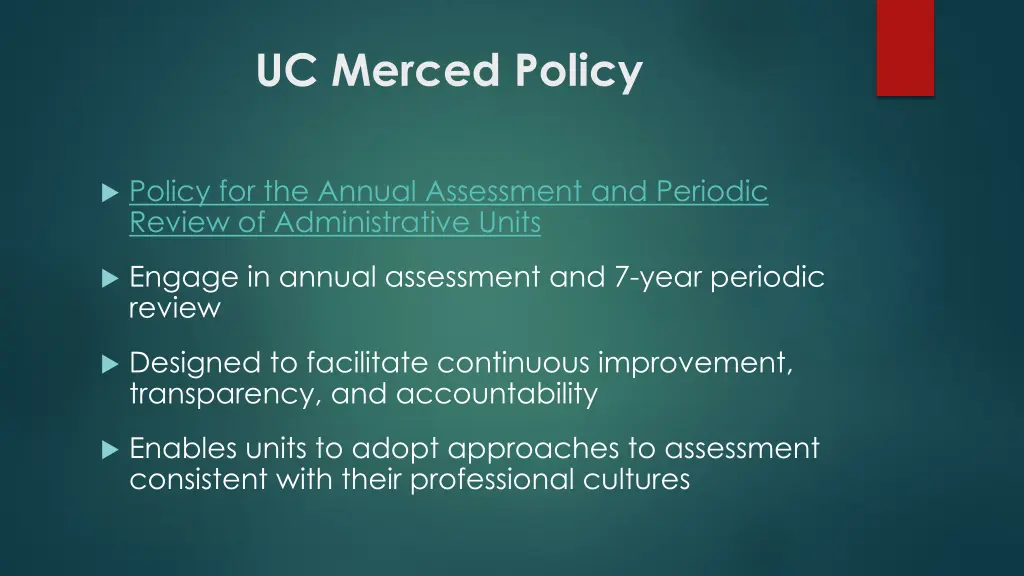 uc merced policy
