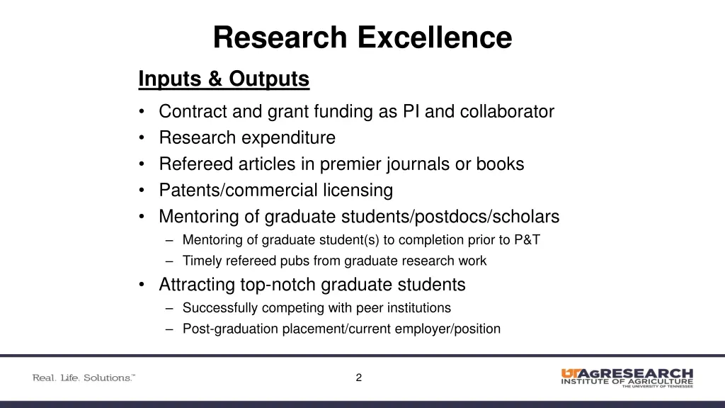 research excellence