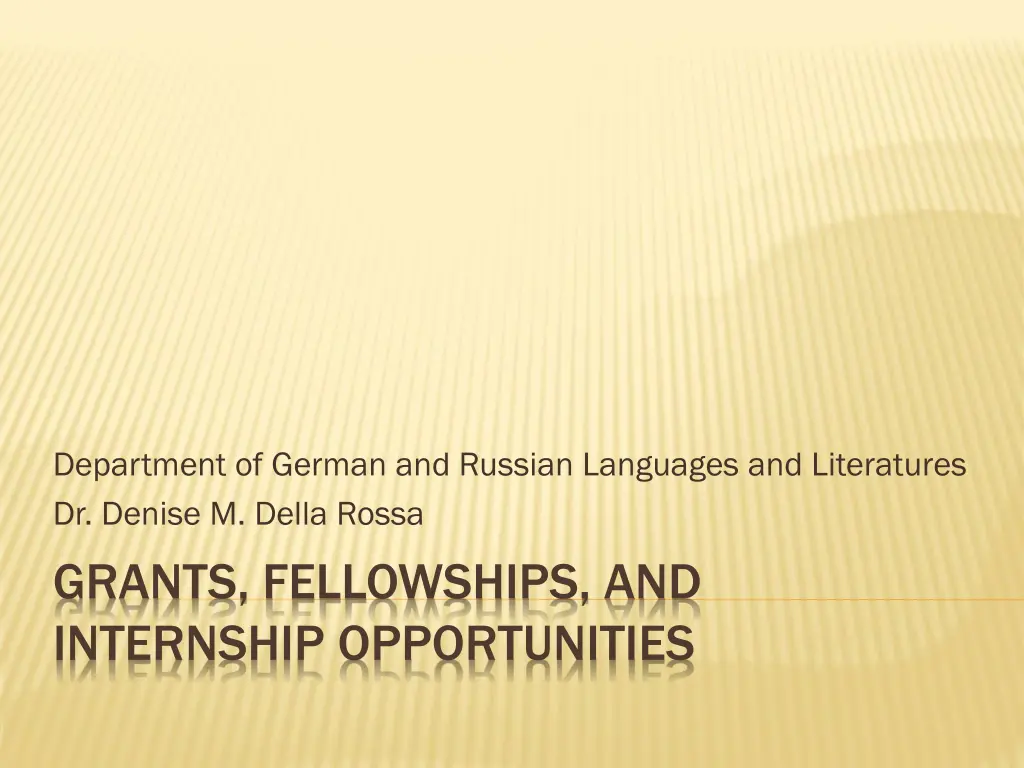 department of german and russian languages