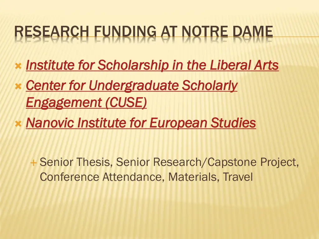 research funding at notre dame