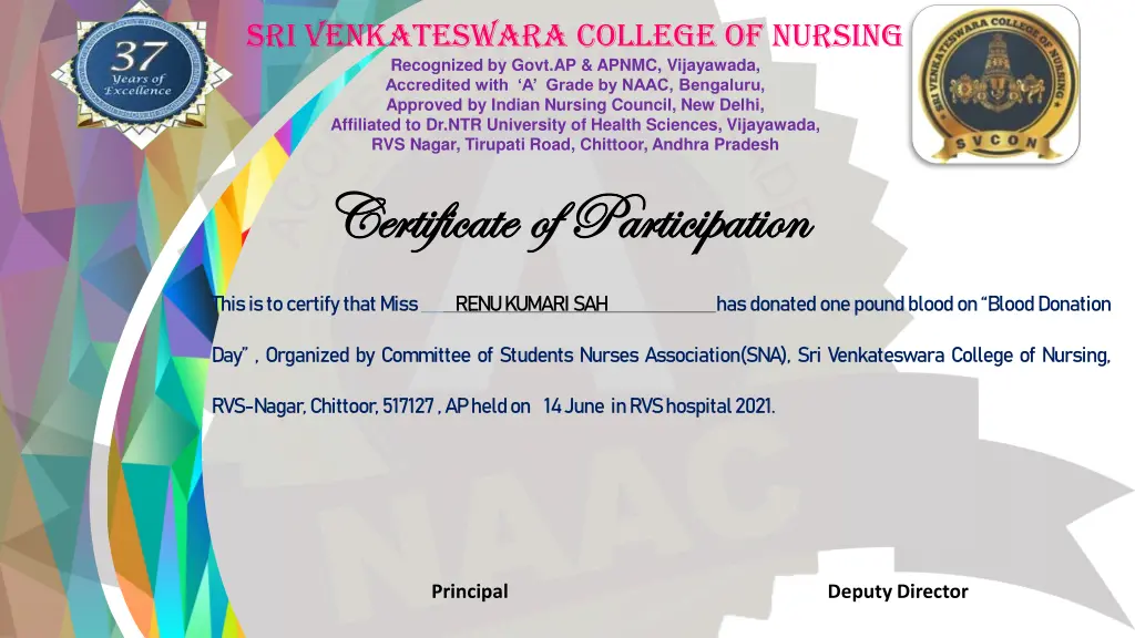 sri venkateswara college of nursing recognized 12