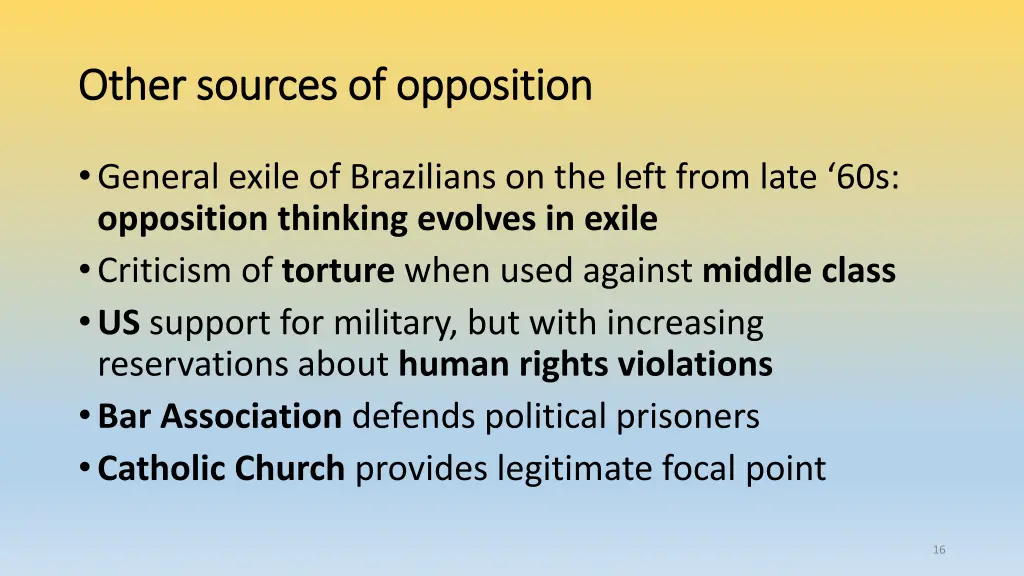 other sources of opposition other sources