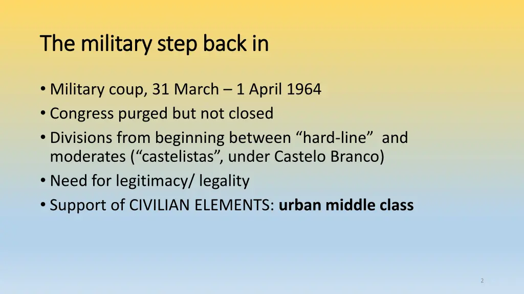 the military step back in the military step back